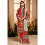 Red Digital Printed Cotton Khaddar